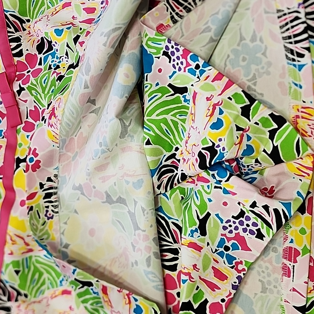 BAMBOO TRADERS SKORT Tropical Floral Bird Print 16 Back Zipper,Slits,Tennis,Golf - Picture 4 of 9